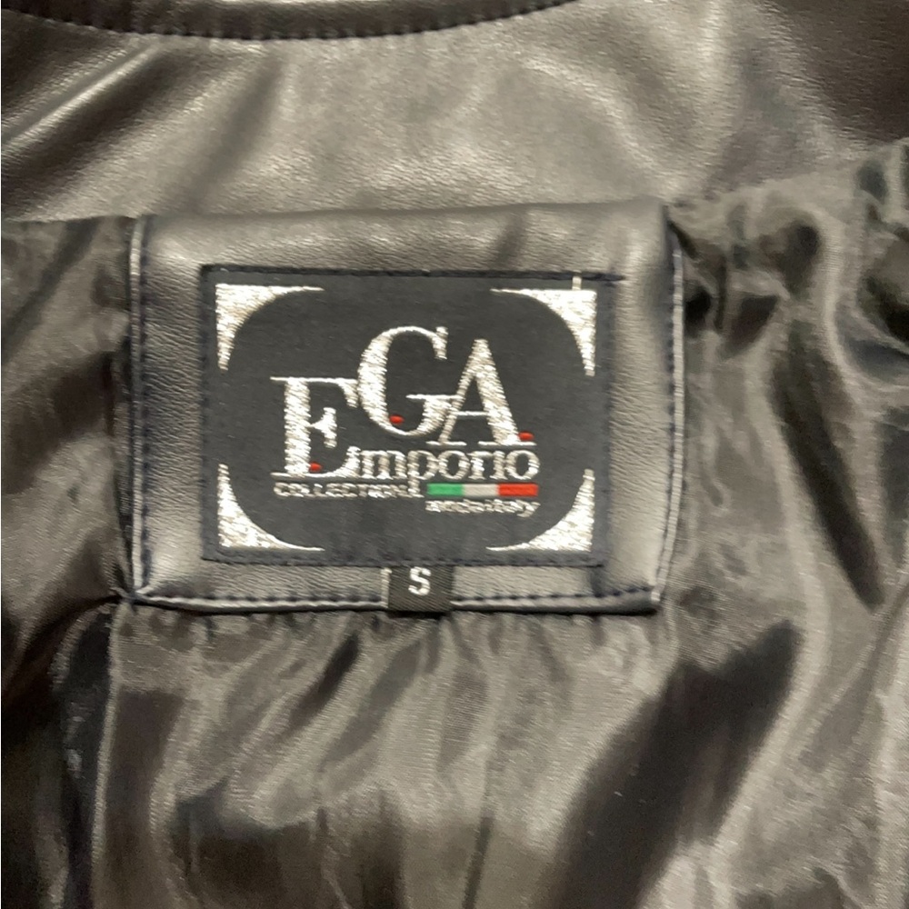 Navy Leather Jacket - Picture 3 of 4